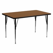 30''W X 60''L RECTANGULAR OAK HP LAMINATE ACTIVITY TABLE - STANDARD HEIGHT ADJUSTABLE LEGS <font color=green>FREE SHIPPING!</font>