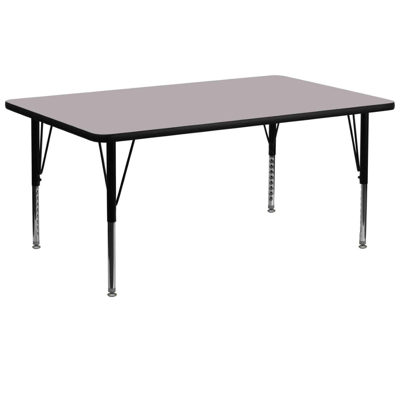 30''W X 72''L RECTANGULAR GREY THERMAL LAMINATE ACTIVITY TABLE - HEIGHT ADJUSTABLE SHORT LEGS <font color=green>FREE SHIPPING!</font> 30''W X 72''L RECTANGULAR GREY THERMAL LAMINATE ACTIVITY TABLE - HEIGHT ADJUSTABLE SHORT LEGS <font color=green>FREE SHIPPING!</font>