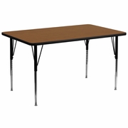 30''W X 72''L RECTANGULAR OAK HP LAMINATE ACTIVITY TABLE - STANDARD HEIGHT ADJUSTABLE LEGS <font color=green>FREE SHIPPING!</font>