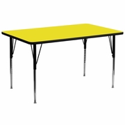 30''W X 72''L RECTANGULAR YELLOW HP LAMINATE ACTIVITY TABLE - STANDARD HEIGHT ADJUSTABLE LEGS <font color=green>FREE SHIPPING!</font>