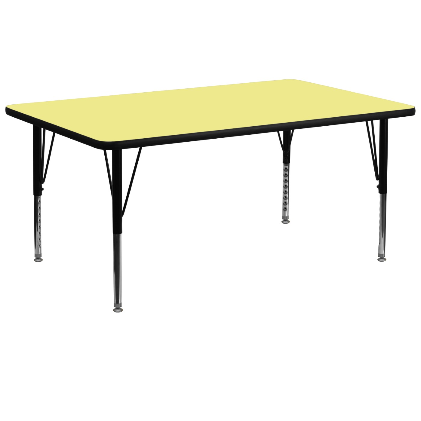 30''W X 72''L RECTANGULAR YELLOW THERMAL LAMINATE ACTIVITY TABLE - HEIGHT ADJUSTABLE SHORT LEGS <font color=green>FREE SHIPPING!</font> 30''W X 72''L RECTANGULAR YELLOW THERMAL LAMINATE ACTIVITY TABLE - HEIGHT ADJUSTABLE SHORT LEGS <font color=green>FREE SHIPPING!</font>