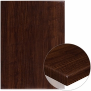 30" X 42" RECTANGULAR HIGH-GLOSS WALNUT RESIN TABLE TOP WITH 2" THICK EDGE: <font color=green>FREE SHIPPING!</font>