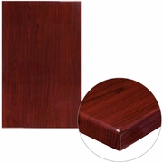 30" X 48" RECTANGULAR HIGH-GLOSS MAHOGANY RESIN TABLE TOP WITH 2" THICK EDGE: <font color=green>FREE SHIPPING!</font>
