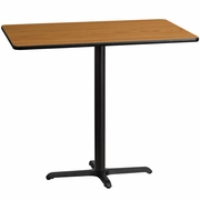 30'' X 48'' RECTANGULAR NATURAL LAMINATE TABLE TOP WITH 23.5'' X 29.5'' BAR HEIGHT TABLE BASE: <font color=green>FREE SHIPPING!</font>