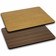 30'' X 48'' RECTANGULAR TABLE TOP WITH NATURAL OR WALNUT REVERSIBLE LAMINATE TOP: <font color=green>FREE SHIPPING!</font>