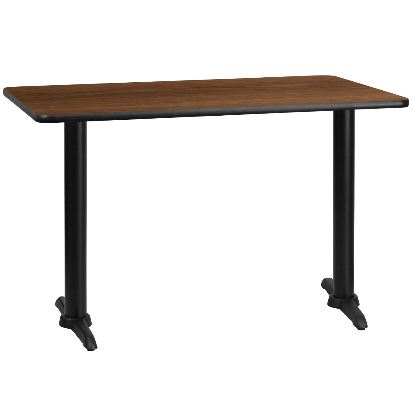 30'' X 48'' RECTANGULAR WALNUT LAMINATE TABLE TOP WITH 5'' X 22'' TABLE HEIGHT BASES: <font color=green>FREE SHIPPING!</font> 30'' X 48'' RECTANGULAR WALNUT LAMINATE TABLE TOP WITH 5'' X 22'' TABLE HEIGHT BASES: <font color=green>FREE SHIPPING!</font>