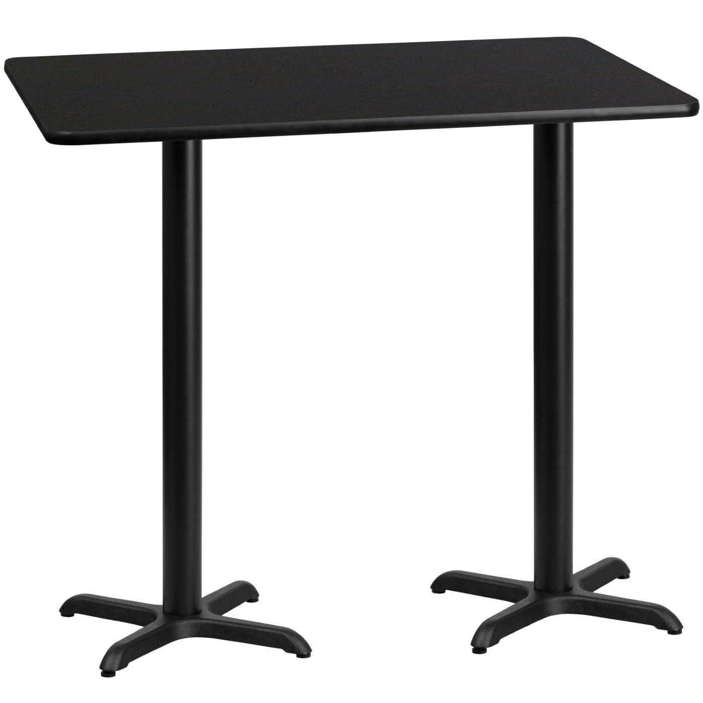 30'' X 60'' RECTANGULAR BLACK LAMINATE TABLE TOP WITH 22'' X 22'' BAR HEIGHT TABLE BASES: <font color=green>FREE SHIPPING!</font> 30'' X 60'' RECTANGULAR BLACK LAMINATE TABLE TOP WITH 22'' X 22'' BAR HEIGHT TABLE BASES: <font color=green>FREE SHIPPING!</font>