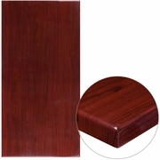 30" X 60" RECTANGULAR HIGH-GLOSS MAHOGANY RESIN TABLE TOP WITH 2" THICK EDGE: <font color=green>FREE SHIPPING!</font>