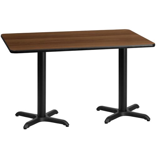 30'' X 60'' RECTANGULAR WALNUT LAMINATE TABLE TOP WITH 22'' X 22'' TABLE HEIGHT BASES <font color=green>FREE SHIPPING!</font>