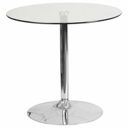 31.5'' ROUND GLASS TABLE WITH 29''H CHROME BASE: <font color=green>FREE SHIPPING!</font> 31.5'' ROUND GLASS TABLE WITH 29''H CHROME BASE: <font color=green>FREE SHIPPING!</font>