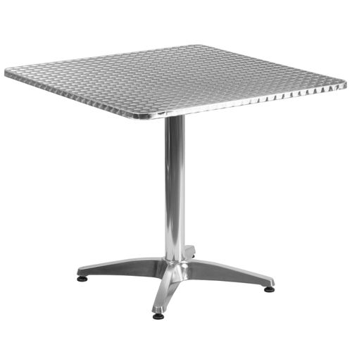 31.5'' SQUARE ALUMINUM INDOOR-OUTDOOR TABLE WITH BASE: <font color=green>FREE SHIPPING!</font>