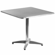 31.5'' SQUARE ALUMINUM INDOOR-OUTDOOR TABLE WITH BASE: <font color=green>FREE SHIPPING!</font>