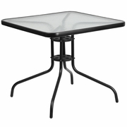 31.5'' SQUARE TEMPERED GLASS METAL TABLE: <font color=green>FREE SHIPPING!</font>
