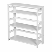 34 IN 3 SHELF HIGH FOLDING, NO TOOLS ASSEMBLY, WOOD BOOKCASE- WHITE <FONT COLOR=GREEN>-FREE SHIPPING-</FONT>
