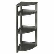 34 IN. HIGH CORNER FOLDING BOOKCASE- GREY <FONT COLOR=GREEN>-FREE SHIPPING-</FONT>
