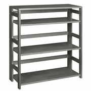 34 IN. HIGH FOLDING BOOKCASE- GREY <FONT COLOR=GREEN>-FREE SHIPPING-</FONT>