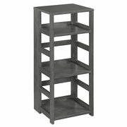 34 IN. HIGH SQUARE FOLDING BOOKCASE- GREY <FONT COLOR=GREEN>-FREE SHIPPING-</FONT>