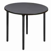 36 IN. MEDIUM ROUND BREAKROOM TABLE- GREY TOP, BLACK FOLDING LEGS <FONT COLOR=GREEN>-FREE SHIPPING-</FONT>