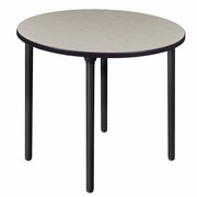 36 IN. MEDIUM ROUND BREAKROOM TABLE- MAPLE TOP, BLACK FOLDING LEGS <FONT COLOR=GREEN>-FREE SHIPPING-</FONT>