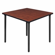 36 IN. MEDIUM SQUARE BREAKROOM TABLE- CHERRY TOP, BLACK FOLDING LEGS <FONT COLOR=GREEN>-FREE SHIPPING-</FONT>