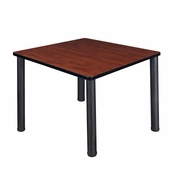 36 IN. MEDIUM SQUARE BREAKROOM TABLE- CHERRY TOP, BLACK LEGS <FONT COLOR=GREEN>-FREE SHIPPING-</FONT>