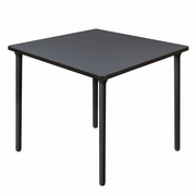 36 IN. MEDIUM SQUARE BREAKROOM TABLE- GREY TOP, BLACK FOLDING LEGS <FONT COLOR=GREEN>-FREE SHIPPING-</FONT>