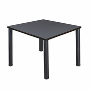 36 IN. MEDIUM SQUARE BREAKROOM TABLE- GREY TOP, BLACK LEGS <FONT COLOR=GREEN>-FREE SHIPPING-</FONT>