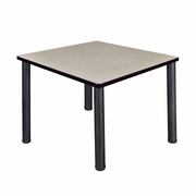 36 IN. MEDIUM SQUARE BREAKROOM TABLE- MAPLE TOP, BLACK LEGS <FONT COLOR=GREEN>-FREE SHIPPING-</FONT>