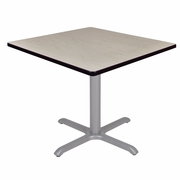 36 IN. MEDIUM SQUARE X-BASE BREAKROOM TABLE- MAPLE TOP, GREY LEGS <FONT COLOR=GREEN>-FREE SHIPPING-</FONT>