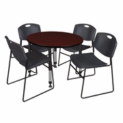 36 IN. ROUND ADJUSTABLE CLASSROOM TABLE- MAHOGANY & 4 STACK CHAIRS- BLACK <FONT COLOR=GREEN>-FREE SHIPPING-</FONT> 36 IN. ROUND ADJUSTABLE CLASSROOM TABLE- MAHOGANY & 4 STACK CHAIRS- BLACK <FONT COLOR=GREEN>-FREE SHIPPING-</FONT>