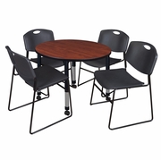 36 IN. ROUND MOBILE ADJUSTABLE CLASSROOM TABLE- CHERRY & 4 STACK CHAIRS- BLACK <FONT COLOR=GREEN>-FREE SHIPPING-</FONT> 36 IN. ROUND MOBILE ADJUSTABLE CLASSROOM TABLE- CHERRY & 4 STACK CHAIRS- BLACK <FONT COLOR=GREEN>-FREE SHIPPING-</FONT>