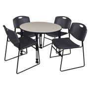 36 IN. ROUND MOBILE ADJUSTABLE CLASSROOM TABLE- MAPLE & 4 STACK CHAIRS- BLACK <FONT COLOR=GREEN>-FREE SHIPPING-</FONT> 36 IN. ROUND MOBILE ADJUSTABLE CLASSROOM TABLE- MAPLE & 4 STACK CHAIRS- BLACK <FONT COLOR=GREEN>-FREE SHIPPING-</FONT>