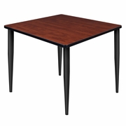 36 IN. SQUARE BREAKROOM TABLE- CHERRY TOP, BLACK TAPERED LEGS <FONT COLOR=GREEN>-FREE SHIPPING-</FONT>