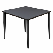 36 IN. SQUARE BREAKROOM TABLE- GREY TOP, BLACK TAPERED LEGS <FONT COLOR=GREEN>-FREE SHIPPING-</FONT>