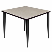 36 IN. SQUARE BREAKROOM TABLE- MAPLE TOP, BLACK TAPERED LEGS <FONT COLOR=GREEN>-FREE SHIPPING-</FONT>