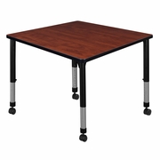 36 IN. SQUARE HEIGHT ADJUSTABLE MOBILE CLASSROOM ACTIVITY TABLE- CHERRY <FONT COLOR=GREEN>-FREE SHIPPING-</FONT>