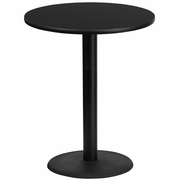 36'' ROUND BLACK LAMINATE TABLE TOP WITH 24'' ROUND BAR HEIGHT TABLE BASE: <font color=green>FREE SHIPPING!</font>