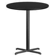 36'' ROUND BLACK LAMINATE TABLE TOP WITH 30'' X 30'' BAR HEIGHT TABLE BASE: <font color=green>FREE SHIPPING!</font>