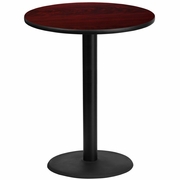 36'' ROUND MAHOGANY LAMINATE TABLE TOP WITH 24'' ROUND BAR HEIGHT TABLE BASE: <font color=green>FREE SHIPPING!</font>