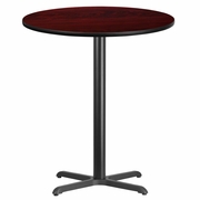 36'' ROUND MAHOGANY LAMINATE TABLE TOP WITH 30'' X 30'' BAR HEIGHT TABLE BASE: <font color=green>FREE SHIPPING!</font>
