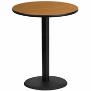 36'' ROUND NATURAL LAMINATE TABLE TOP WITH 24'' ROUND BAR HEIGHT TABLE BASE: <font color=green>FREE SHIPPING!</font>