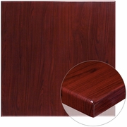36'' SQUARE HIGH-GLOSS MAHOGANY RESIN TABLE TOP WITH 2'' THICK DROP-LIP: <font color=green>FREE SHIPPING!</font>