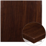 36'' SQUARE HIGH-GLOSS WALNUT RESIN TABLE TOP WITH 2'' THICK DROP-LIP: <font color=green>FREE SHIPPING!</font>