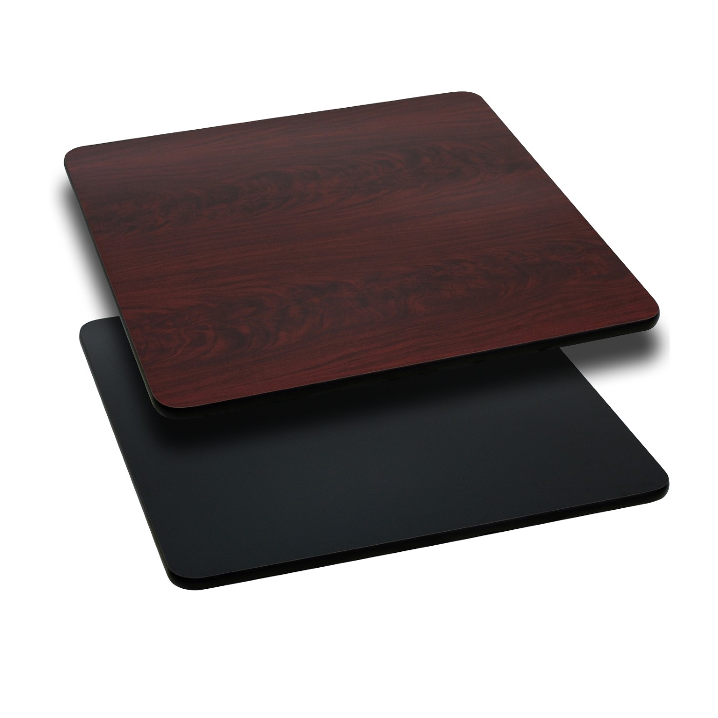 36'' SQUARE TABLE TOP WITH BLACK OR MAHOGANY REVERSIBLE LAMINATE TOP: <font color=green>FREE SHIPPING!</font> 36'' SQUARE TABLE TOP WITH BLACK OR MAHOGANY REVERSIBLE LAMINATE TOP: <font color=green>FREE SHIPPING!</font>