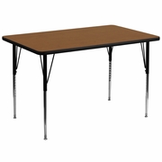 36''W X 72''L RECTANGULAR OAK HP LAMINATE ACTIVITY TABLE - STANDARD HEIGHT ADJUSTABLE LEGS <font color=green>FREE SHIPPING!</font>