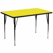 36''W X 72''L RECTANGULAR YELLOW HP LAMINATE ACTIVITY TABLE - STANDARD HEIGHT ADJUSTABLE LEGS <font color=green>FREE SHIPPING!</font>