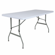 4.93-FOOT HEIGHT ADJUSTABLE GRANITE WHITE PLASTIC FOLDING TABLE: <font color=green>FREE SHIPPING!</font>
