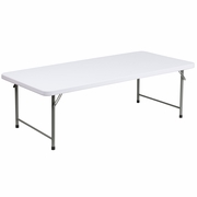 4.93-FOOT KID'S GRANITE WHITE PLASTIC FOLDING TABLE <font color=green>FREE SHIPPING!</font>