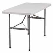 4-FOOT GRANITE WHITE PLASTIC FOLDING TABLE: <font color=green>FREE SHIPPING!</font>