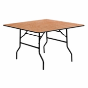 4-FOOT SQUARE WOOD FOLDING BANQUET TABLE: <font color=green>FREE SHIPPING!</font>